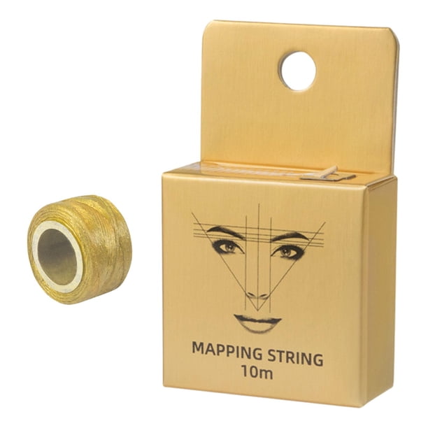 Cordón de mapeo preteñido, regla de bordado, marcador de cejas, hilo de regla, herramienta de medición, cordón de 33 pies para maquillaje permanente,