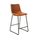 thumbnail image 1 of Silla Piso Bar Taburete Cocina Respaldo Metal Cuero Alta Burgos Caramelo, 1 of 8