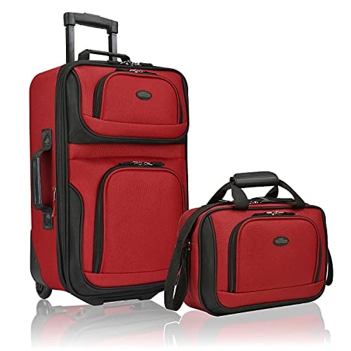 Set de equipaje U.S. Traveler Rio Rugged Fabric de tela expandible rojo