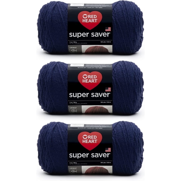 Yarn Red Heart Super Saver Soft Navy, 198 g, paquete de 3