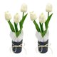 thumbnail image 4 of Flores De Tulipanes Artificiales En Maceta Decoración De Ramo De Bricolaje Blanco Leche, 4 of 5