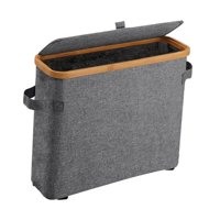 Magideal - Soporte De Papel Higiénico De Bambú Para Almacenamiento De Papel Higiénico, Accesorios, Organizador De Baño Que Ahorra Espacio Con Tapa De Bambú Para Gris