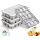 thumbnail image 1 of Bandejas para cubitos de hielo PET Hous, juego de 4 con tapa, libre de BPA, 1 of 6