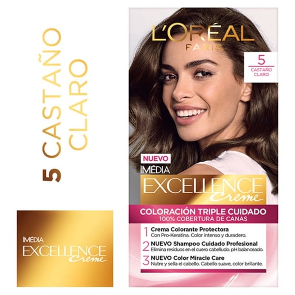 Coloración Cabello Excellence 5 Castaño Claro, 1 Un