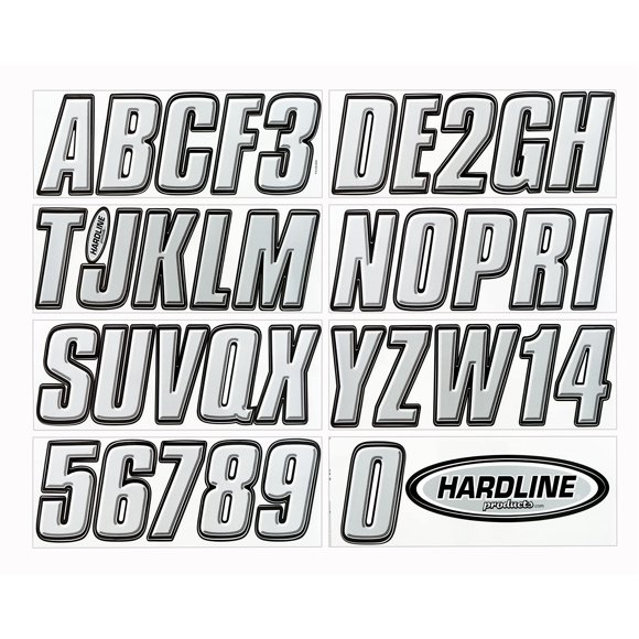 Kit de Calcomanías Hardline Products 8 cm Plateado/Negro