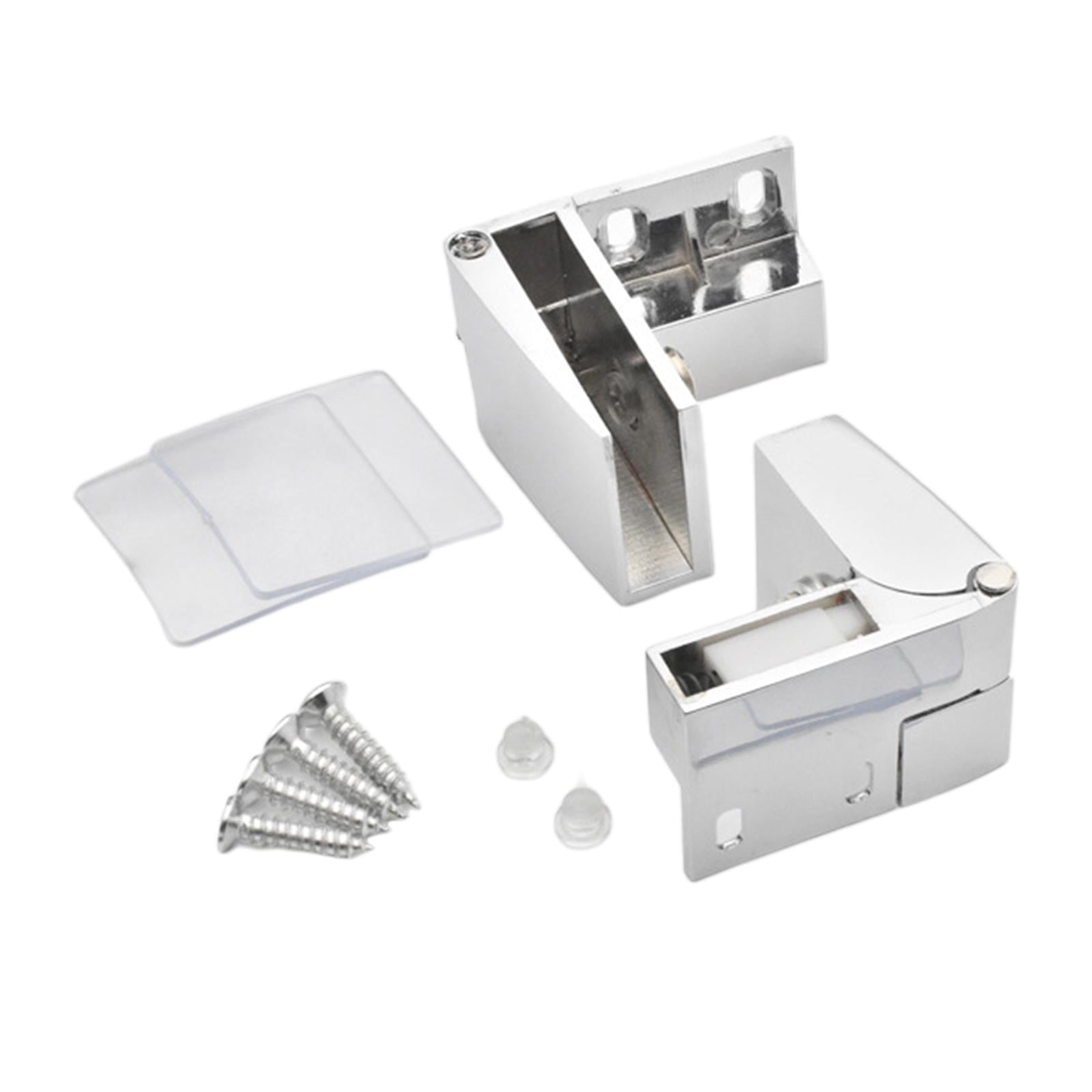 Bothyi - Bisagra Para Puerta De Vidrio, Bisagras Para Gabinete, Resistente Con Tornillos, Armario, Armario, Plata