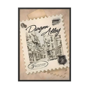 Creango - Cuadro Poster Enmarcado Harry Potter Callejon Diagon Decorativo