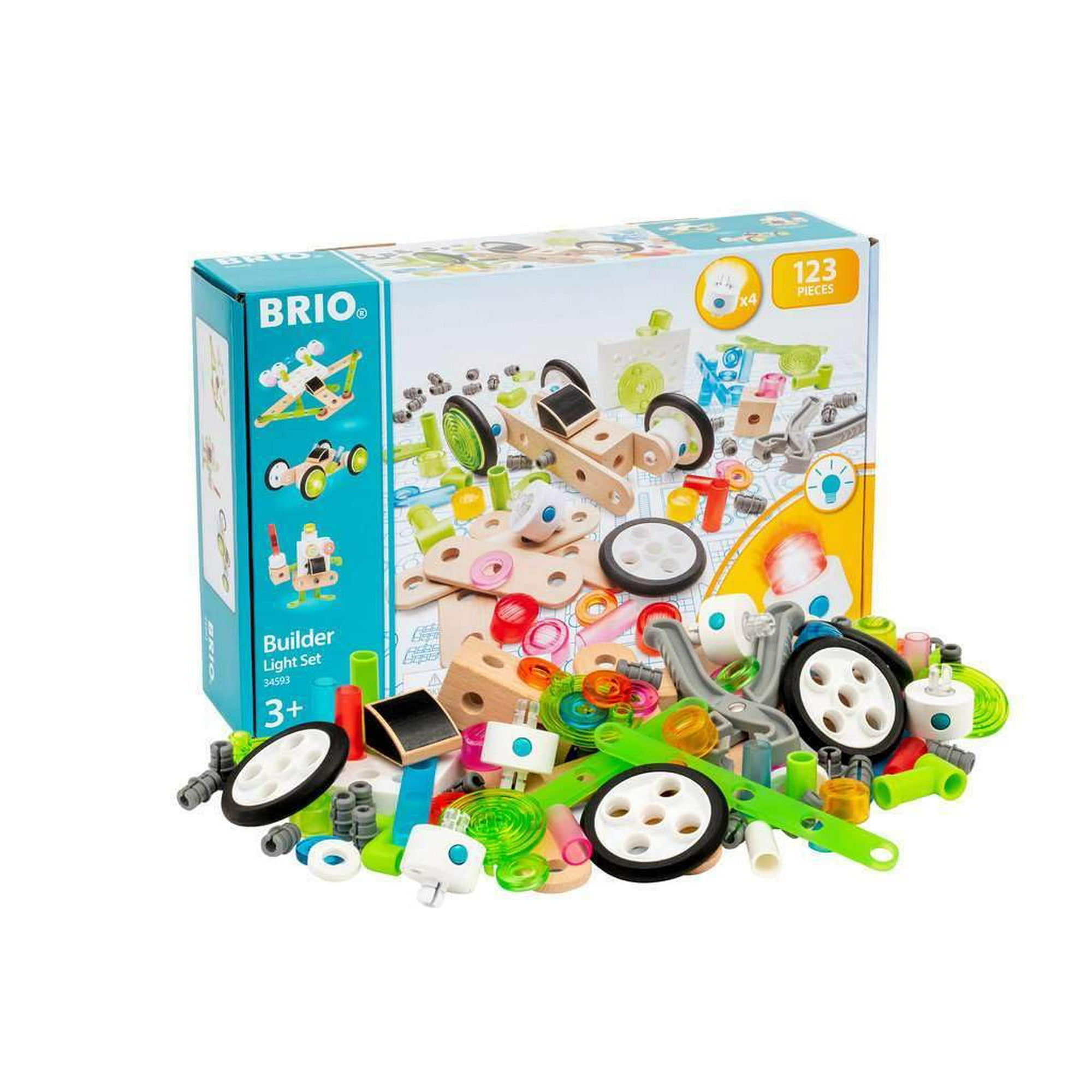 Juego De Tren De Juguete De Madera Brio Builder Light Set Para Niños De 3 Años En Adelante