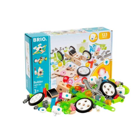 Juego De Tren De Juguete De Madera Brio Builder Light Set Para Niños De 3 Años En Adelante