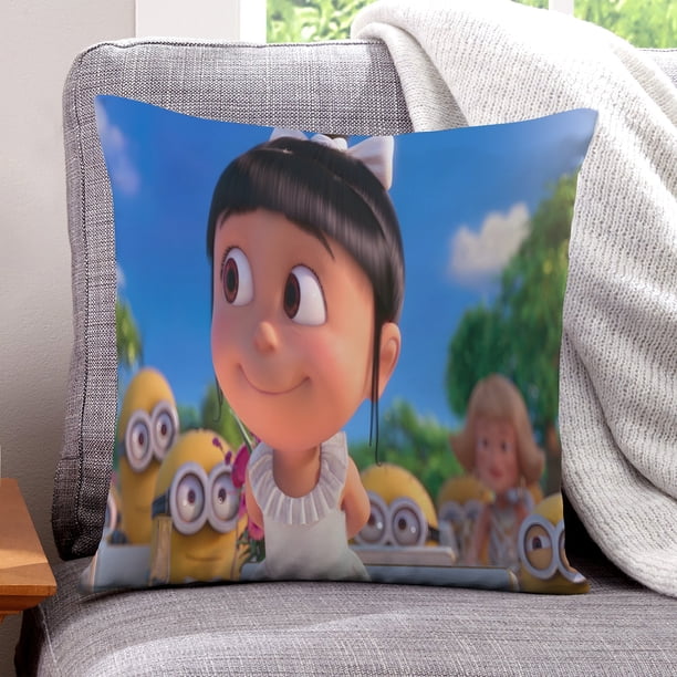 Agnes de Mi Villano Favorito Fundas de almohada de terciopelo con tema, regalos de funda de almohada, decoración para el hogar, cojín de lanzar, regalo de cumpleaños para fans y parejas. 45cm x 45cm.