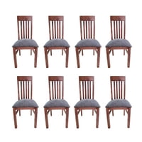 Koliat - Pack 8 Sillas Italia Nogal Tapiz Gris