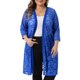 thumbnail image 1 of Agnes Orinda Women's Plus Size Floral Lace Cardigan Ligero 3/4 Mangas Abiertas Chaqueta Exterior 1X Azul Real, 1 of 6