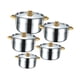 thumbnail image 1 of Juego De Utensilios De Cocina De 5x, Olla Para Salsa, Acero Inoxidable, Para El Hogar, Restaurante, Senderismo, Mangos Dorados, 1 of 5