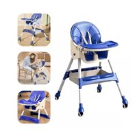 Genérico - Silla De Bebe Para Comer Portatil Con Ruedas Kinder Azul