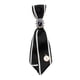 thumbnail image 2 of Corbata De Mujer Estilo Retro Sedoso Pajarita Lisa Para Blusa Estudiante Boda Blanco Negro, 2 of 5