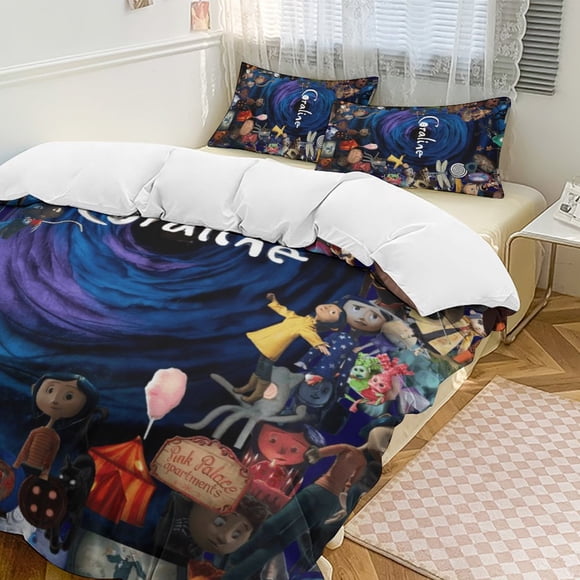 Patchwork Round Coraline Comforter Set Soft 3 Pcs Twin Bedding Sets Thicken for All Season