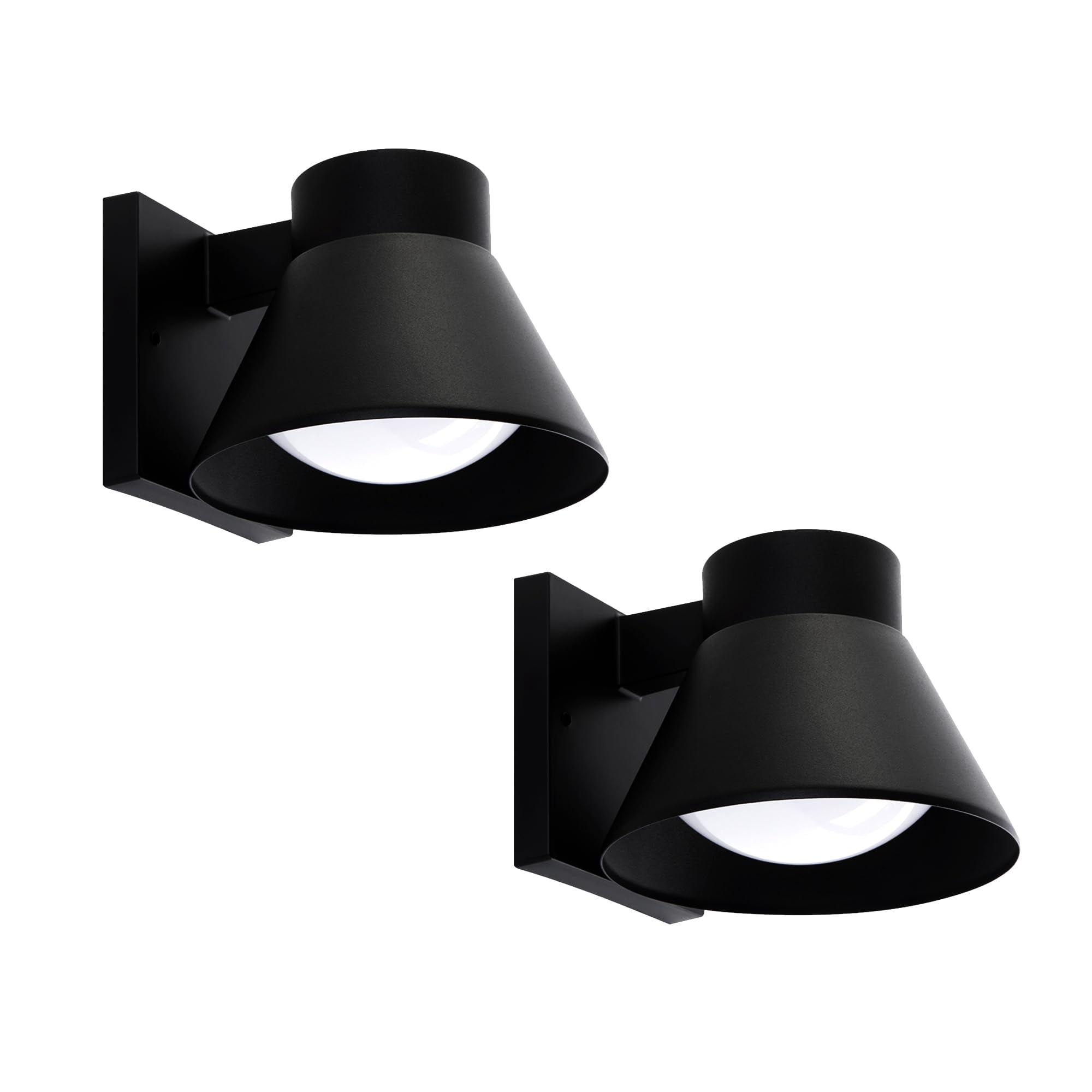 Ume - Luz Led Exterior De Pared Paquete De 2 Impermeable Negra