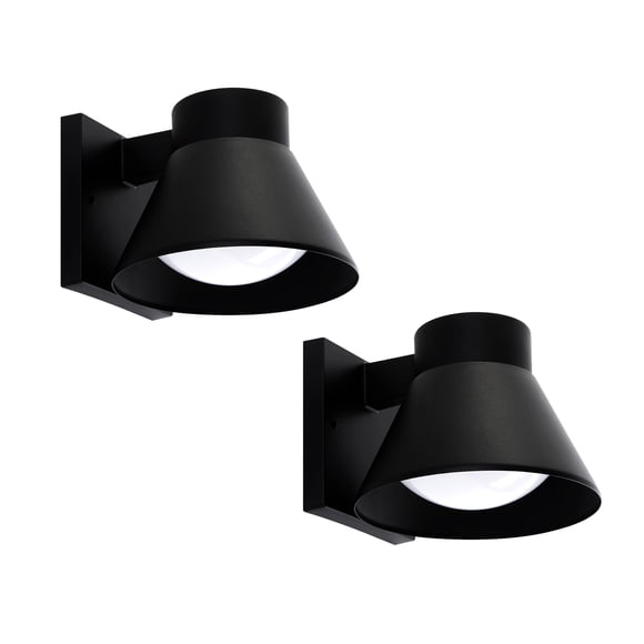 Luz Led Exterior De Pared Paquete De 2 Impermeable Negra