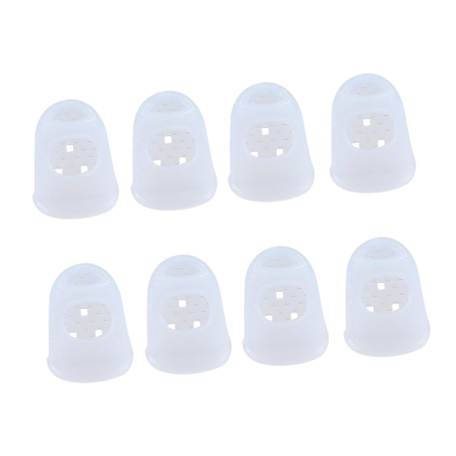 Magideal - 8 Uds.,Protectores De La Punta De Los Dedos De La Guitarra,Protectores De La Punta De Los Dedos De Silicona,Tapas De Protección De La Punta De Los , S S