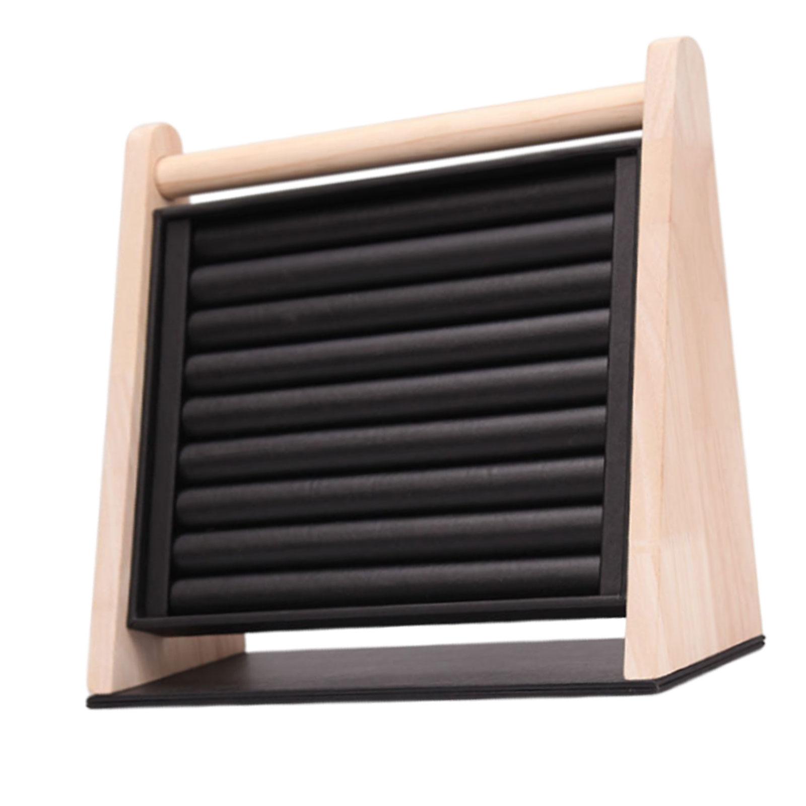 Magideal - Anillos Soporte De Exhibición Bandeja De Exhibición Vertical Gran Capacidad 9 Ranuras Largas Organizador De Joyas Escaparate Para Pendientes Encimera Negro