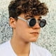 thumbnail image 3 of 1 par de gafas de sol polarizadas para hombre, protección UV, estilo gótico redondo para mujer, montura circular de metal., 3 of 8