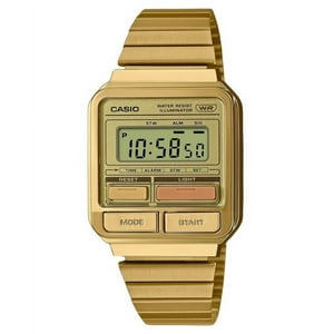 Casio - Reloj Vintage Digital Tono Dorado Acero Inoxidable Cuarzo A120Weg-9A Unisex
