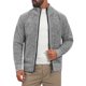 thumbnail image 1 of Chaqueta de punto con cremallera y forro polar grueso de invierno para hombre, cuello alto, M gris, 1 of 6