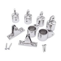 Magideal - Accesorios Superiores Bimini Para Barco, 4 Tapas De Ojo, 2 Diapositivas De Mandíbula, 2 Bisagras De Cubierta, Resistentes, De Fácil Instalación, Acero 22Mm