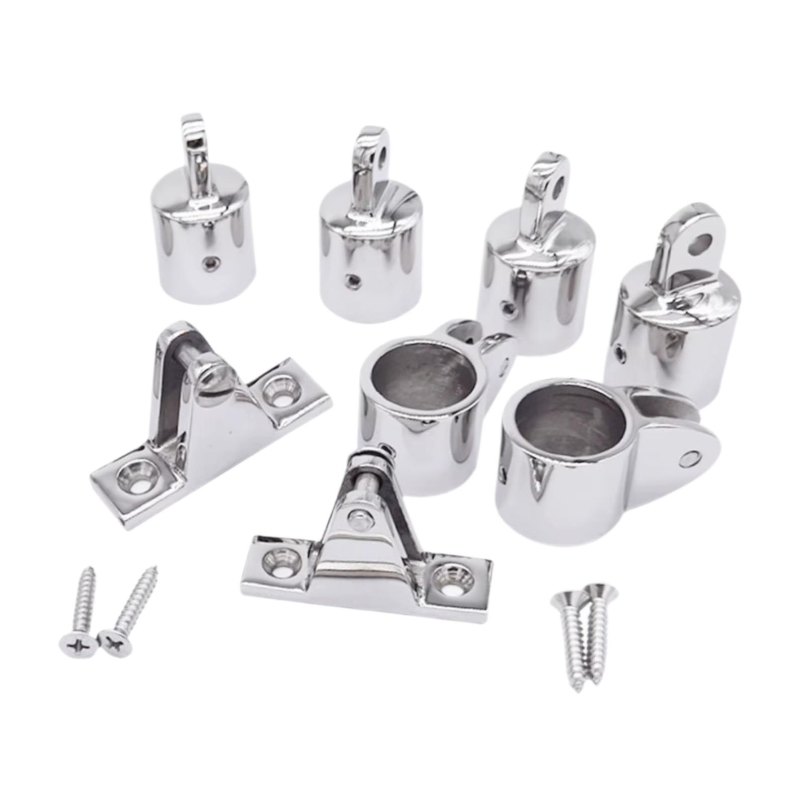 Magideal - Accesorios Superiores Bimini Para Barco, 4 Tapas De Ojo, 2 Diapositivas De Mandíbula, 2 Bisagras De Cubierta, Resistentes, De Fácil Instalación, Acero 22Mm