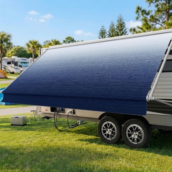 Tela de repuesto para toldo de autocaravana Luvioro 5,5 m Azul Océano Desvanecido