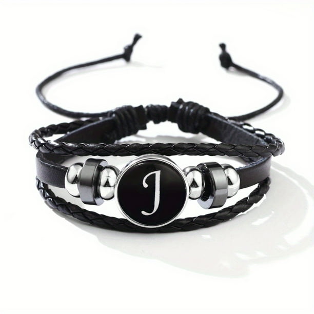 Stackable PU Leather Chain Bracelet - 26 English Letter Pattern - Perfect Birthday Gift for Personality Lovers!