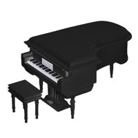 Bothyi - Mini Modelo De Piano Decorativo Madera + Plástico Para Decoración De Cumpleaños Playset Negro