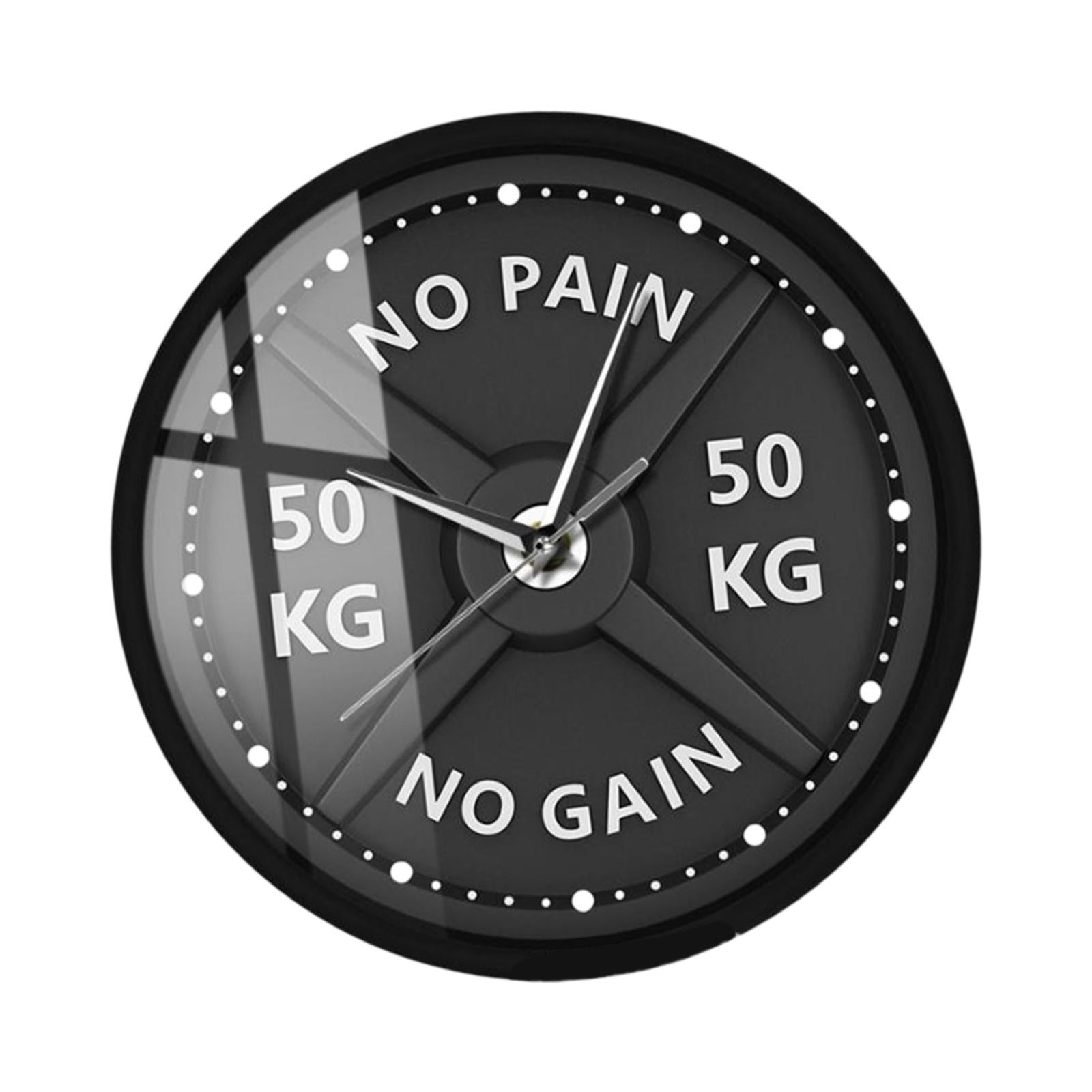 Magideal - Reloj De Pared Redondo Con Diseño De Placa De Peso Y Barra De 30cm, Con Luces Integradas, Reloj De Fitness, Decoración Del Hogar Para Cocina, Versátil