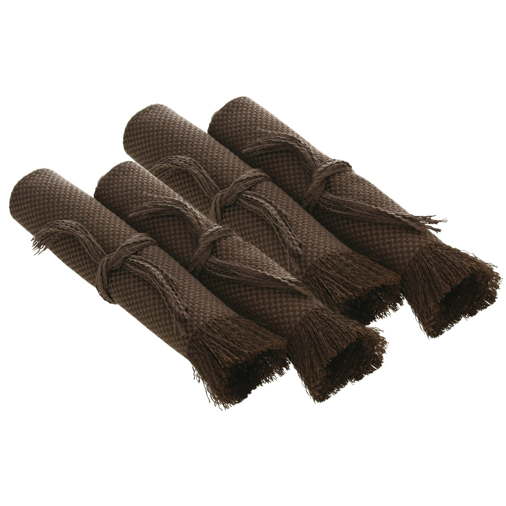 Bellavista Oveja Tome - Set 4 Individuales Tela Rafia - Chocolate