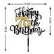 thumbnail image 2 of Adorno para tartas Leetaivie, acrílico, feliz 75 cumpleaños, negro y dorado, 2 of 7