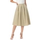 thumbnail image 1 of INSPIRE CHIC Faldas plisadas para mujeres vintage línea A cintura alta casual de negocios faldas midi XS caqui, 1 of 6