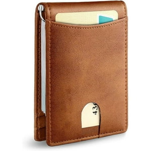 Veat00L - Billetera Para Hombres, Bolso Para Hombres, Diseño Delgado, Billetera Minimalista Y Cerradura Rfid, Material De Cuero Preferido