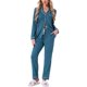 thumbnail image 1 of INSPIRE CHIC Conjunto de Pijamas para Mujer de Manga Larga con Botones, Cuello con Muesca, Ropa de Estar y Pantalones con Cordón y Bolsillos, Talla Mediana Azul Pavo Real, 1 of 6