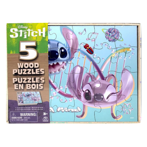 GAME PUZZLE STITCH DE MADERA 5 EN 1