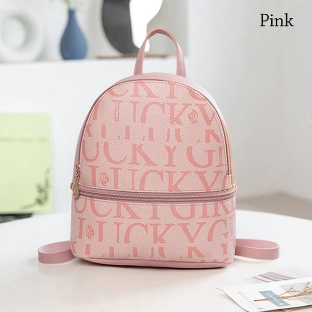 PU Leather Small Backpack Daily Purse Sling Bags For Women Fashion Letter Printed Ladies Back Pack Shoulder Messenger Bag