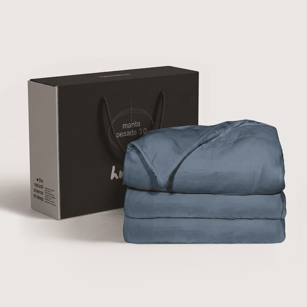 Manta Pesada 3.0 + Funda Algodón Lavado | King | 7.9 Kg | Azul piedra | Hypnos