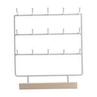 Ioensy - Estante De Exhibición De Joyería Con 15 Ganchos Para Tarjetas De Pendientes, Accesorios Para El Cabello, Colgante Blanco