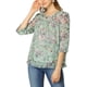 thumbnail image 5 of INSPIRE CHIC Camisas de Mujer de Manga 3/4 Blusas de Chifón Floral Verde Menta XL, 5 of 7