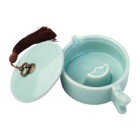 Bothyi - Caja De Tinta De Caligrafía De Piedra De Tinta De Dibujo De Piedra De Caligrafía De Cerámica Con Tapa Azul