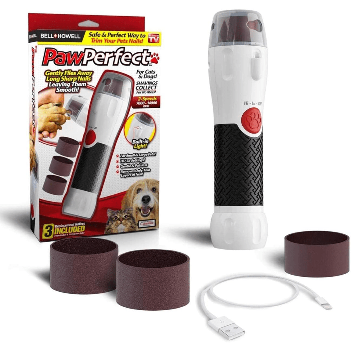 Genérica - Lima Cortador Uñas Eléctrica Para Mascotas Con Luz Led