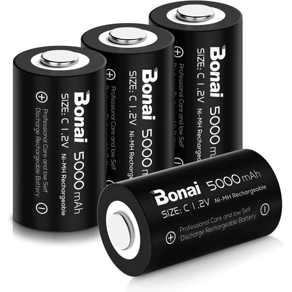 Baterías recargables BONAI C 5000 mAh 1,2 V Ni-MH (paquete de 4)