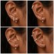 thumbnail image 3 of Pendientes Poxtex Set de Aros Huggie y Chaqueta Chapado en Oro 14K, 3 of 9