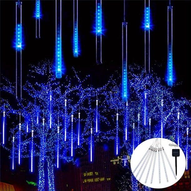 1pc Solar Meteor Rain Lights, Outdoor Waterproof Solar String Lights, 8 Tube 192LEDs/288LEDs Solar Christmas Tree Lights For Tree Wedding Xmas Holiday Party Patio