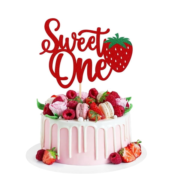Adorno para pastel ZitTRo Sweet One con fresa 17x14 cm