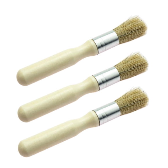 Set De 3 Brochas Redondas De Madera Para Pegamento